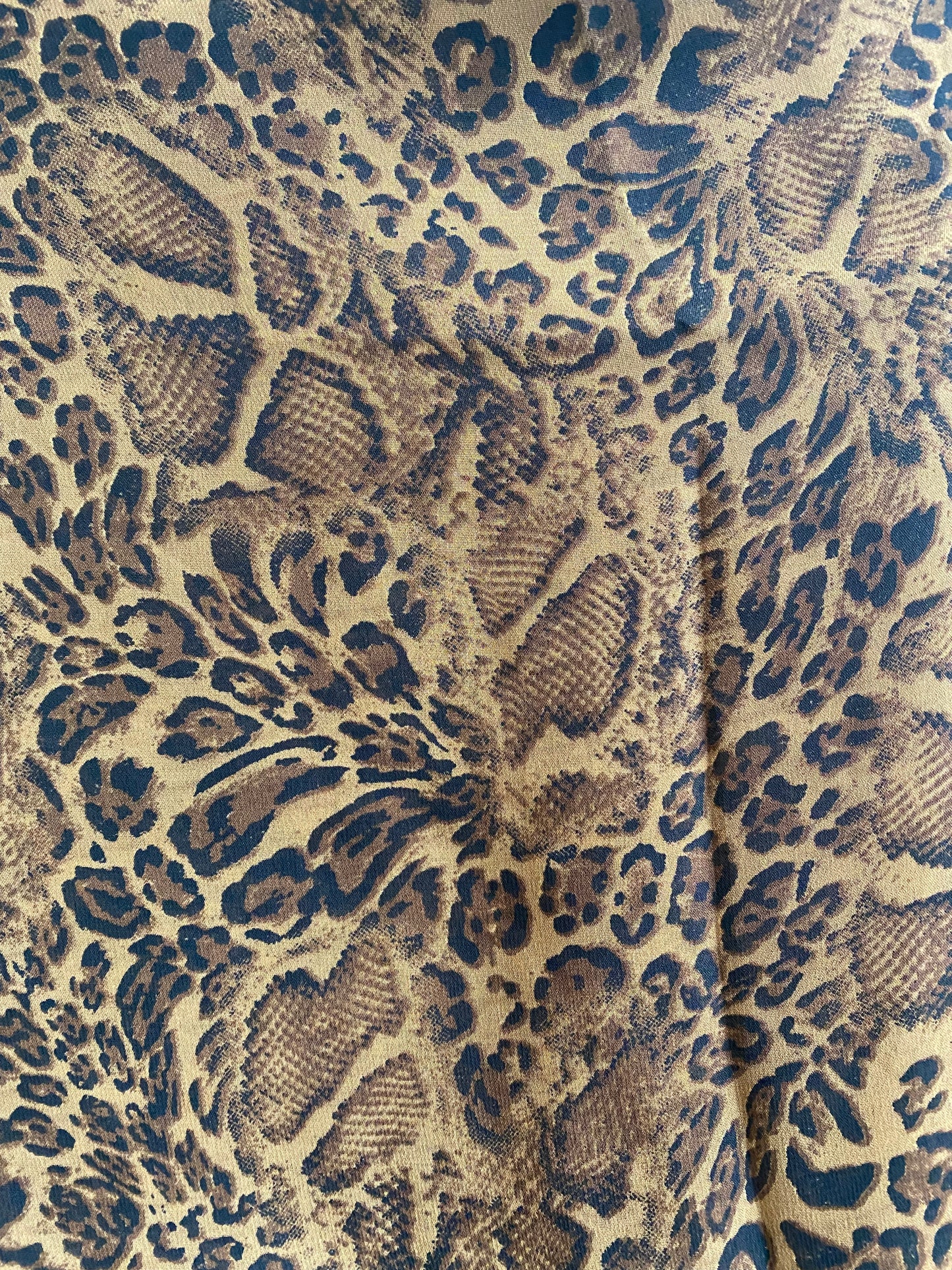 Black & Leopard print matching dress & hijab set