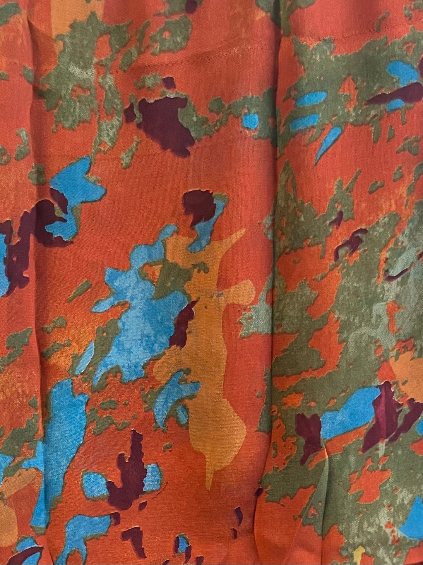 Pumpkin Shadow Blossom Chiffon Hijab