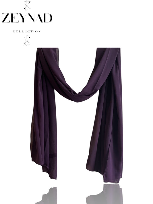 Plain purple chiffon hijab