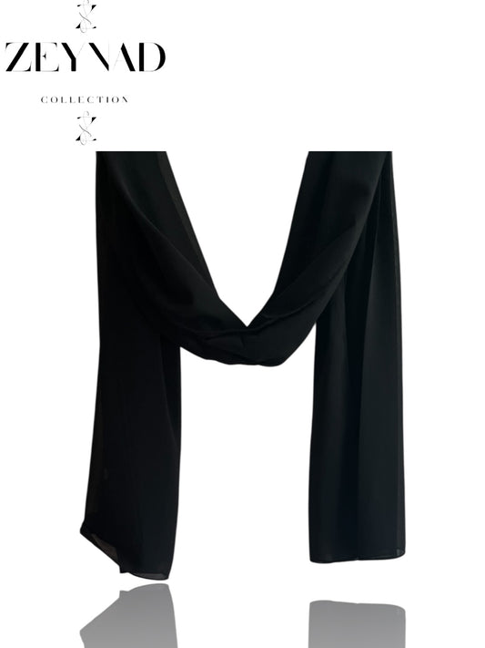 Plain black chiffon hijab