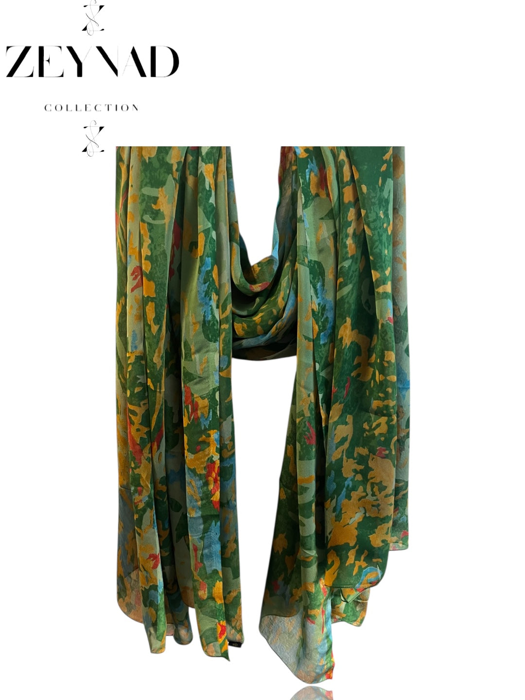 Lime Twilight Shadow Blossom Chiffon Hijab