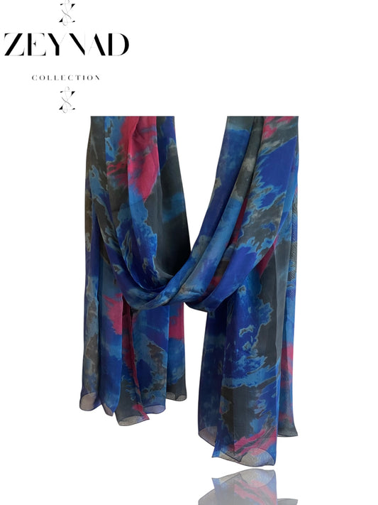 Blue Tinted Chiffon Hijab