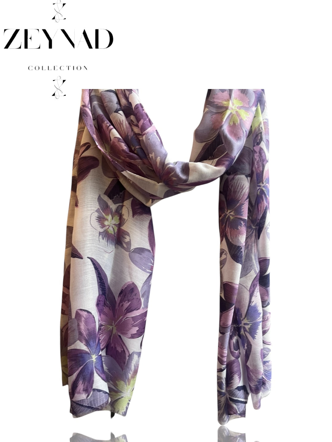 Light Purple Floral Modal Hijab