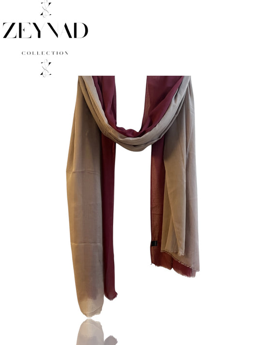 Fall red & faded brown ombré modal hijab