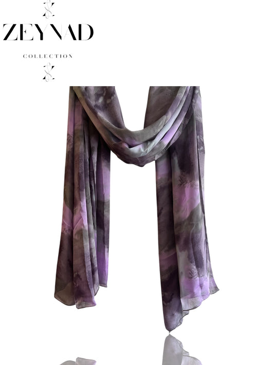 Vibrant purple forest chiffon hijab
