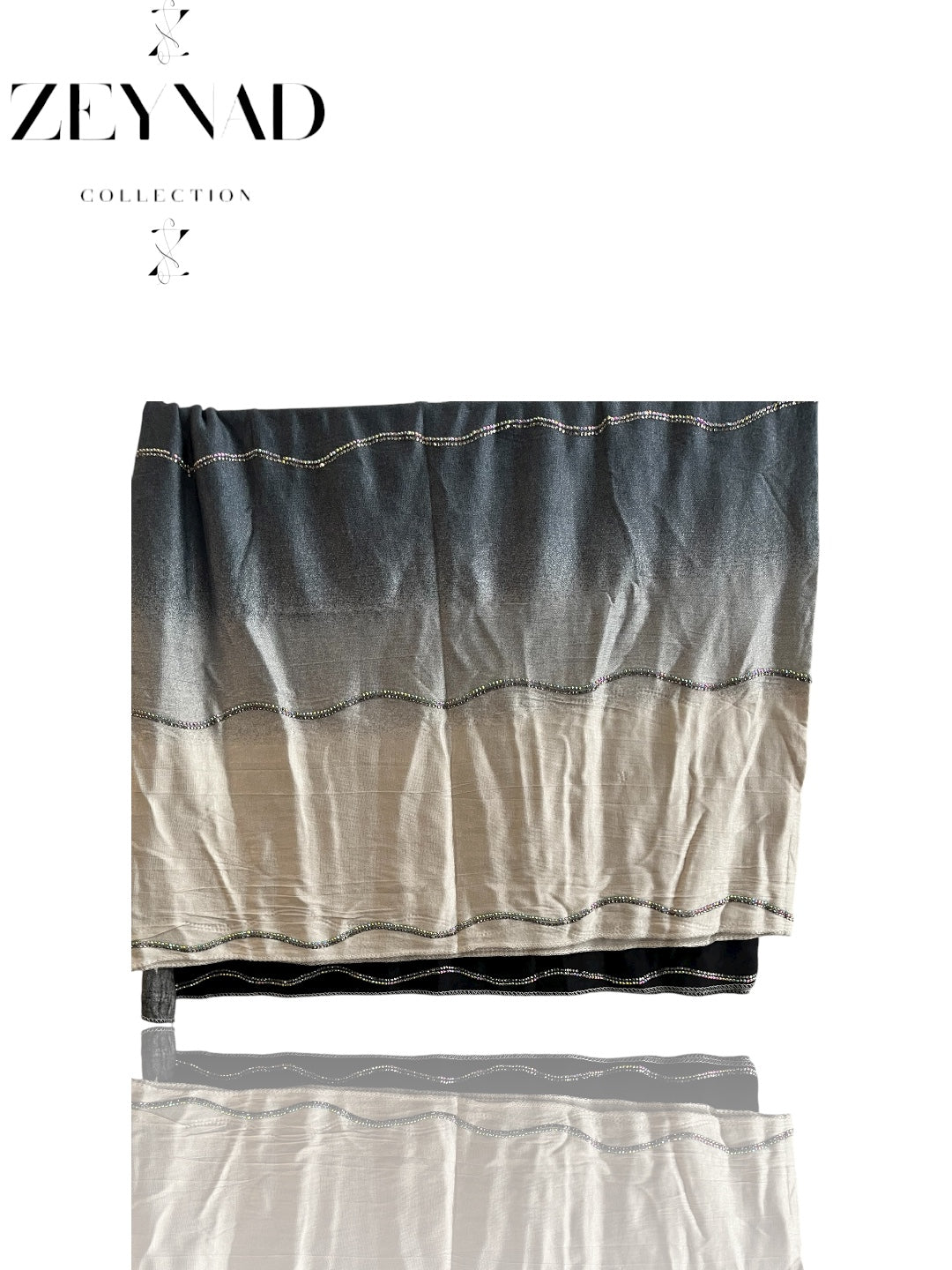 Black & faded silver ombré jersey hijab