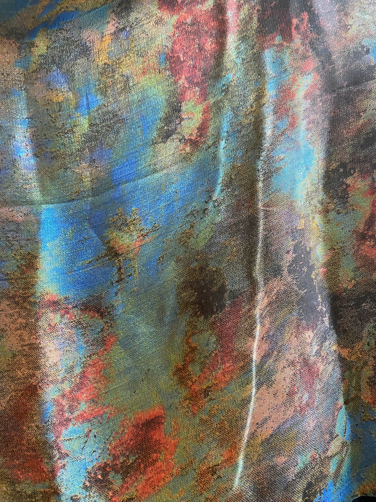 Dark Blue & Watercolor matching dress & hijab set