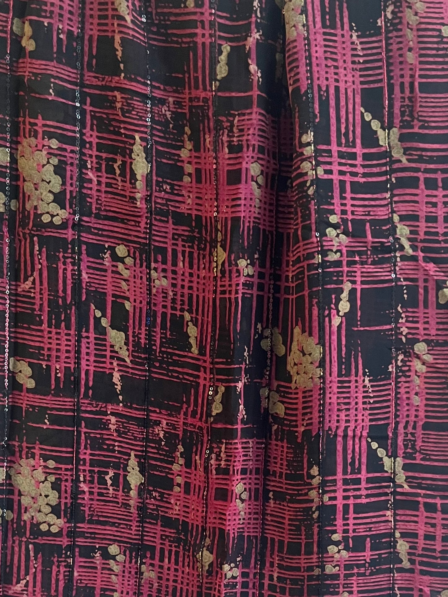 Sable pink & beige lined chiffon hijab