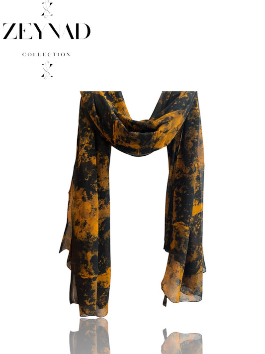 Original fall-night & black chiffon hijab