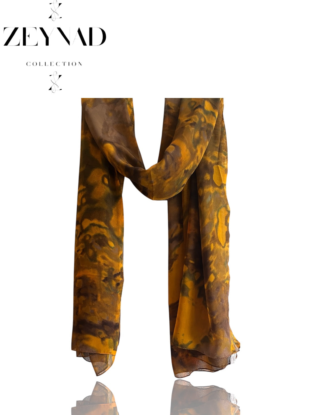 Vibrant camouflage orange chiffon hijab