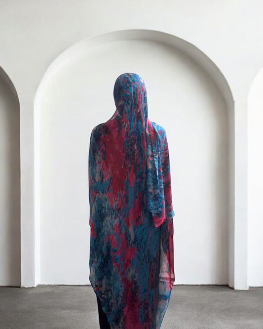 Bubblegum Shadow Blossom Chiffon Hijab