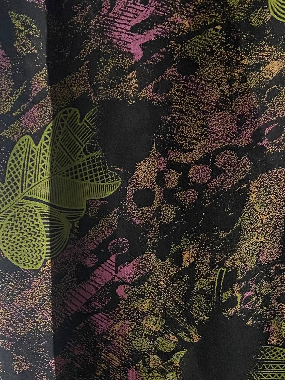 Forest neon leaf & black chiffon hijab