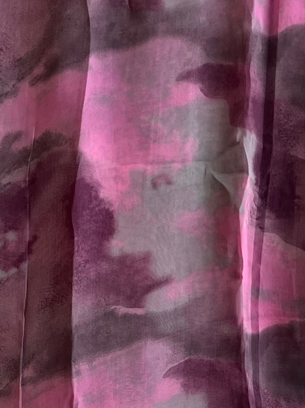 Vibrant pink watercolor chiffon hijab