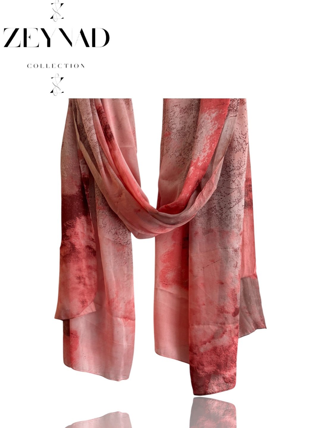 Blazing dust pink watercolor chiffon hijab