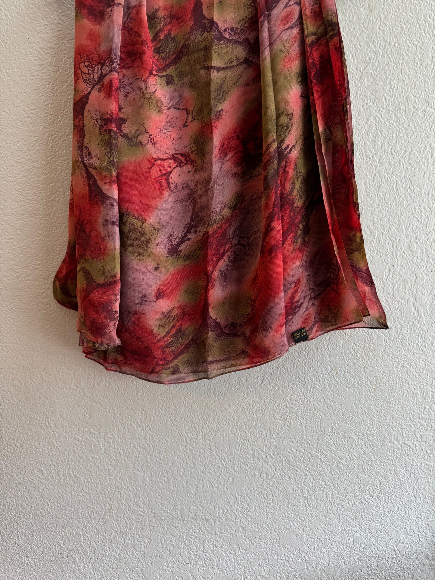 Blazing red Sakura watercolor chiffon hijab
