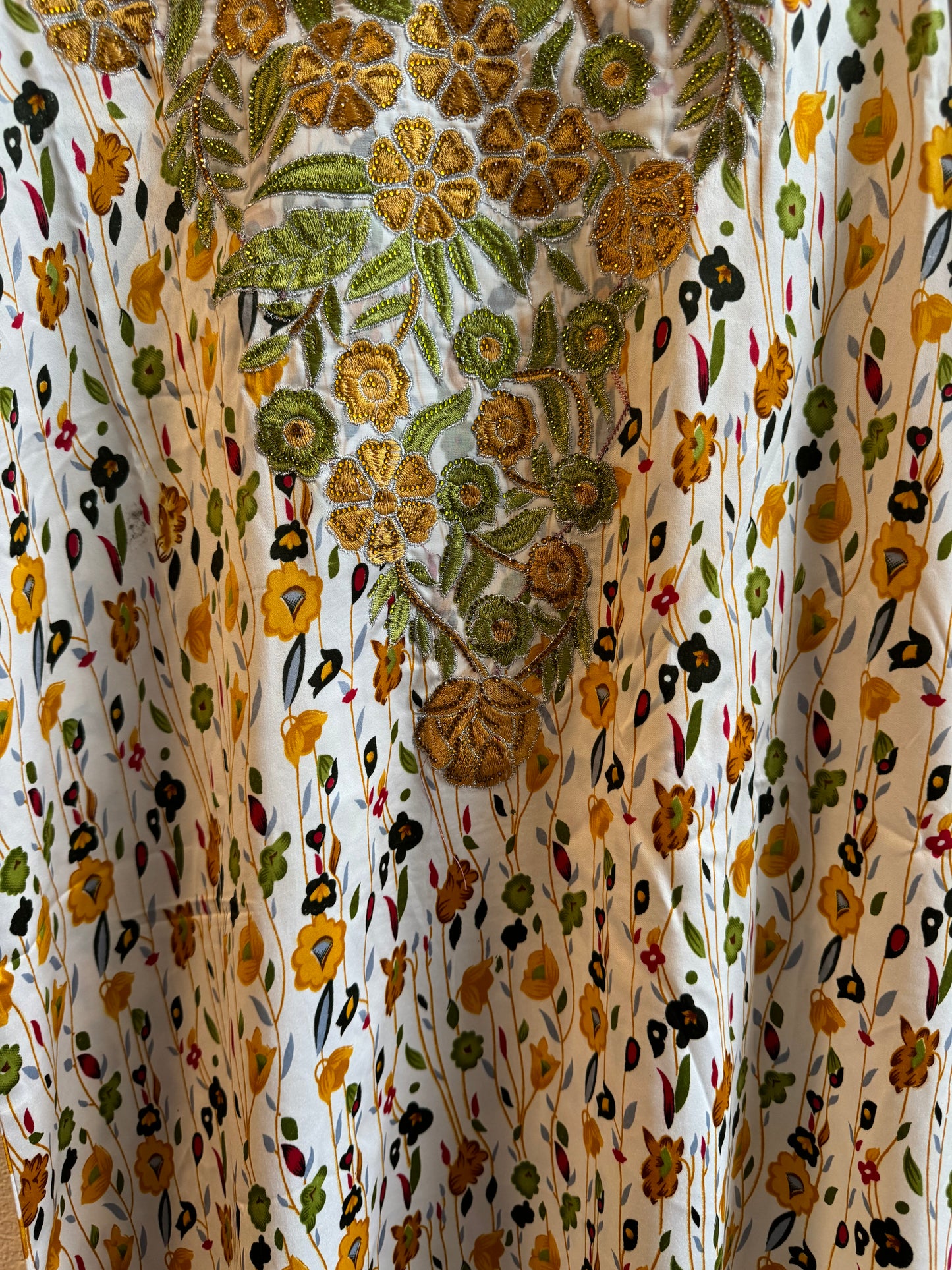 Green & Yellow Flow Jalabiya dress COMES WITH FREE HIJAB