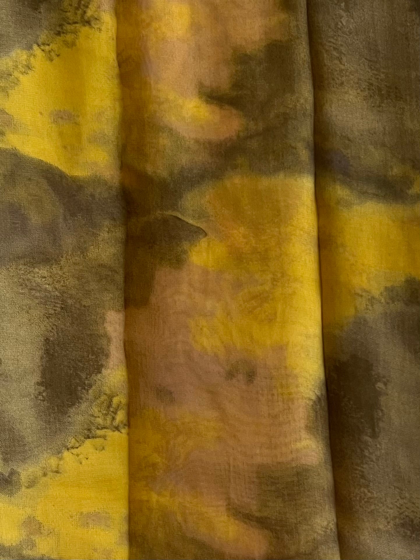 Vibrant yellow forest chiffon hijab