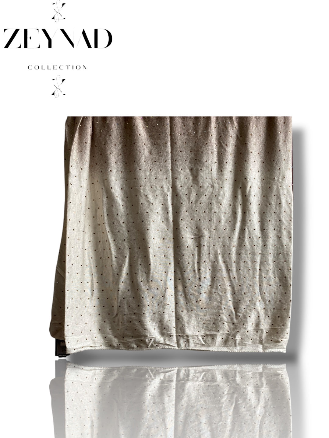 Brown & White Ombré Rhinestone Jersey Hijab