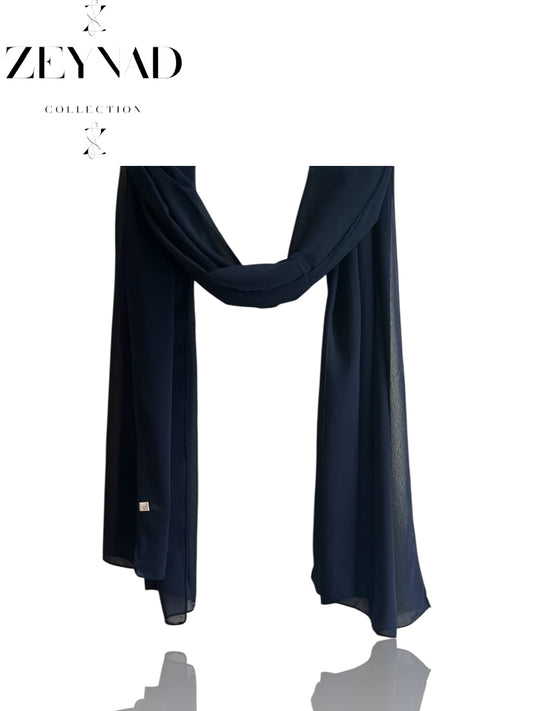 Plain navy blue hijab