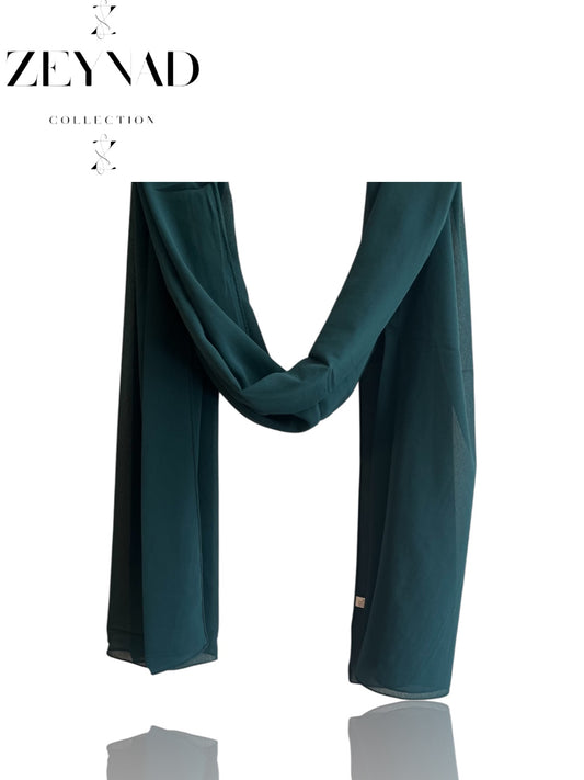 Plain green chiffon hijab