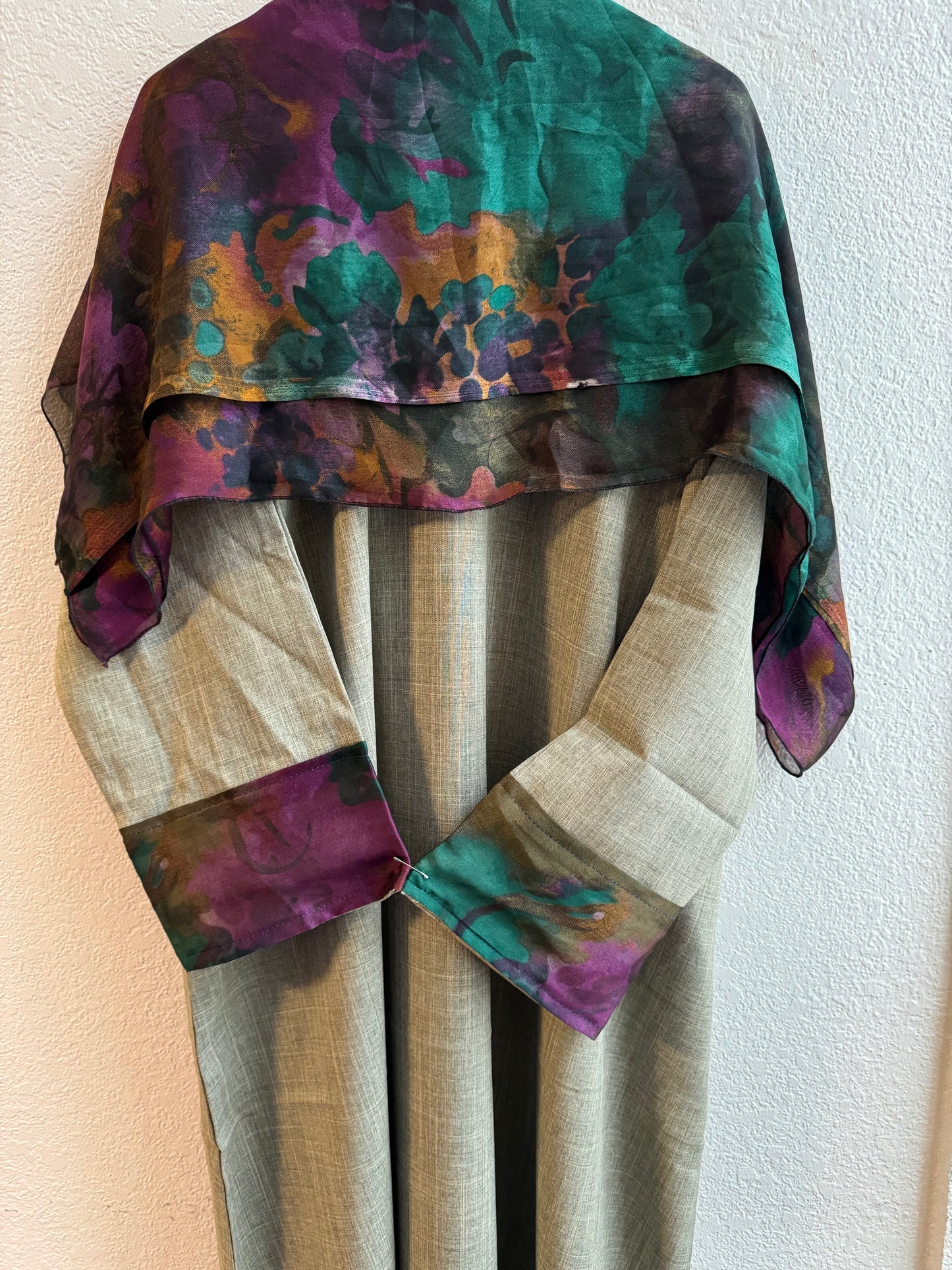 Starlight Purple & teal forest mix matching dress & hijab set