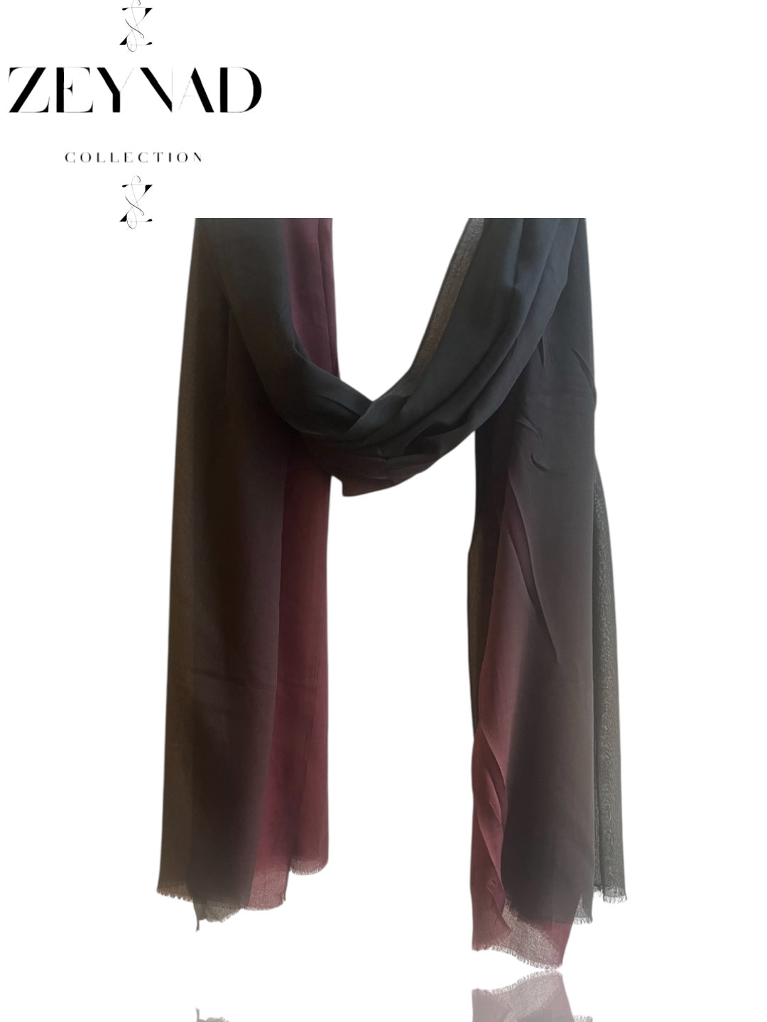 Gradient midnight red & black ombre modal hijab
