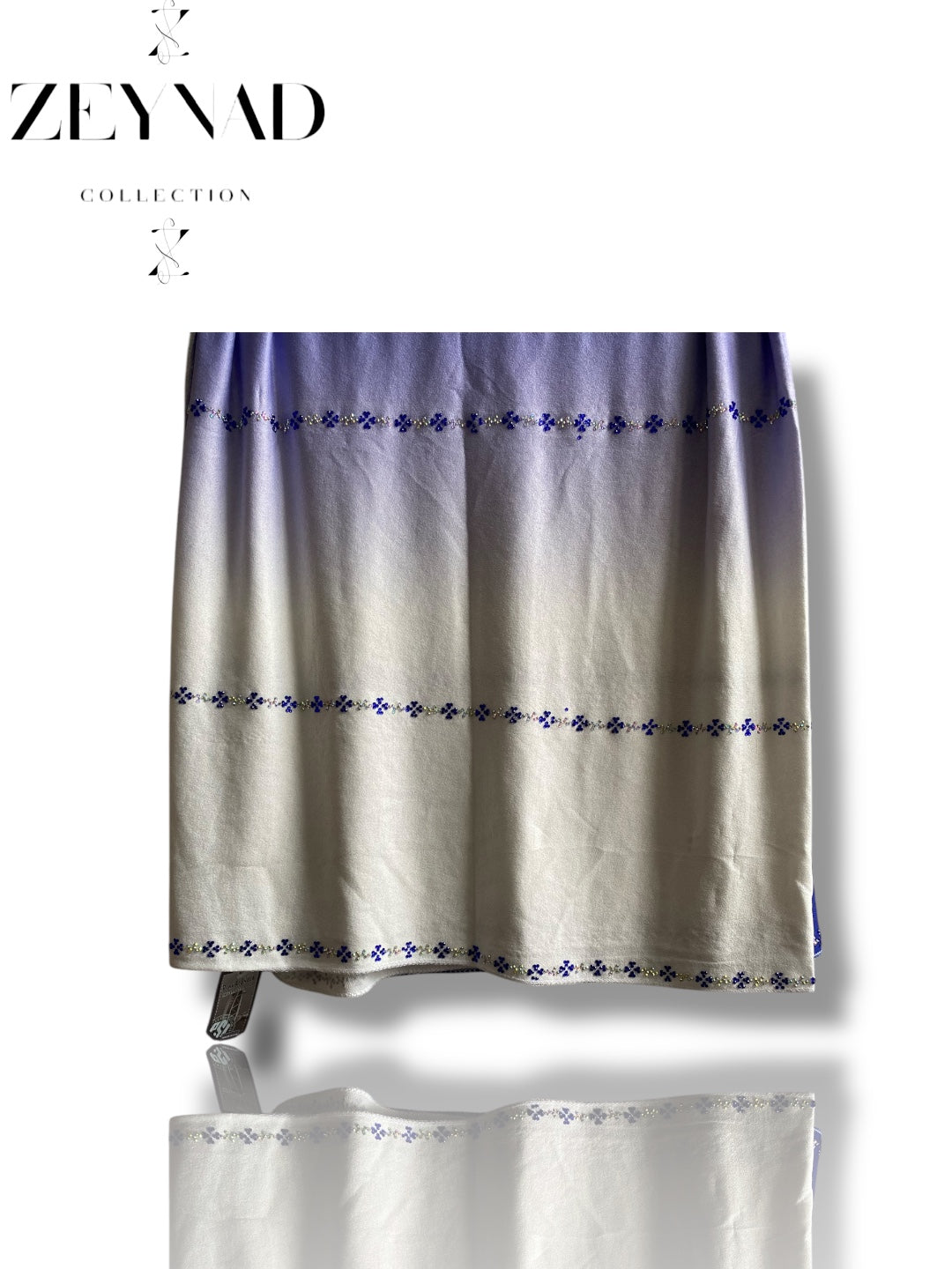 Deep Blue & White Ombré Jersey Hijab