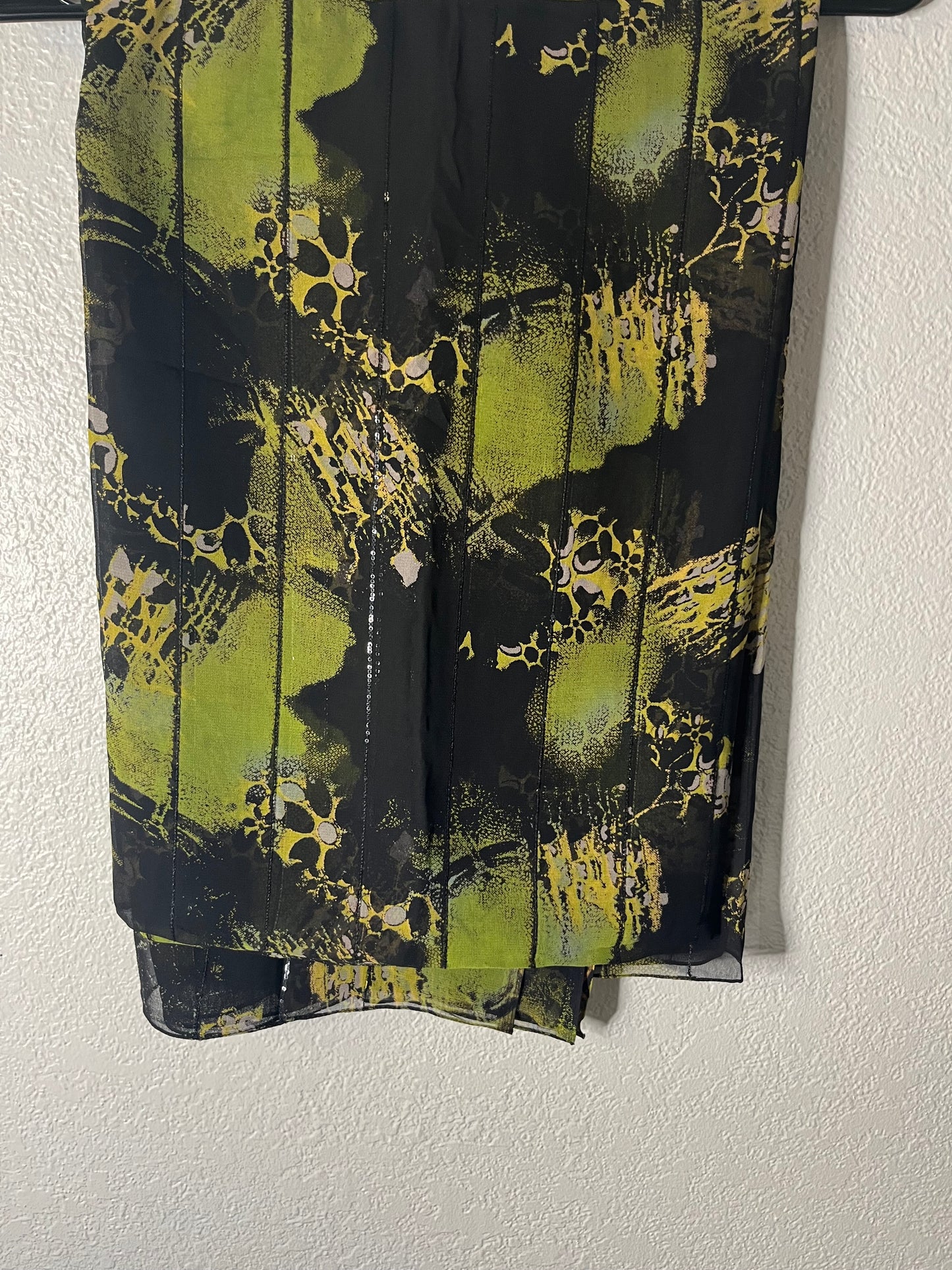 Fire Lime Black Mirage Chiffon Hijab
