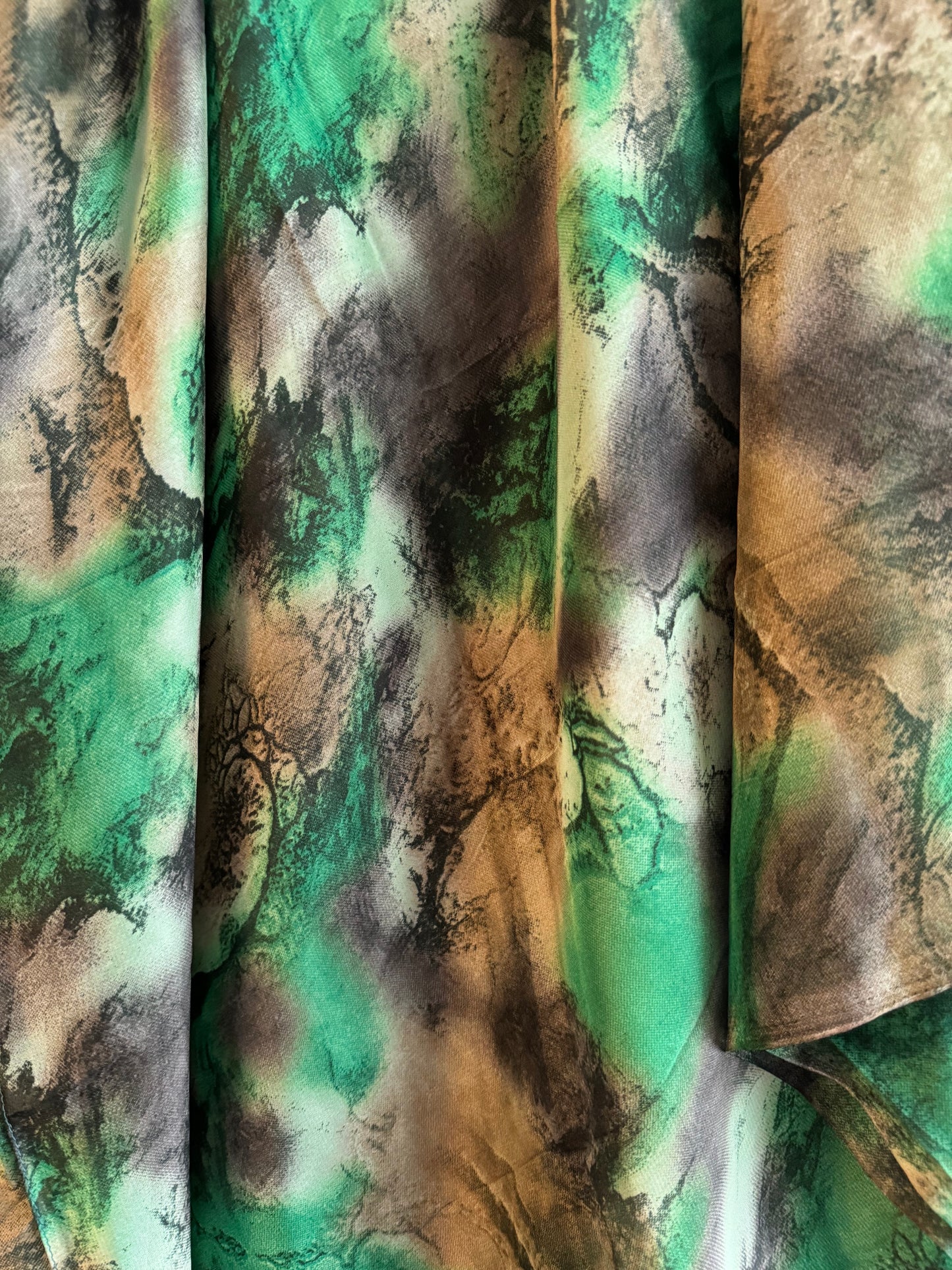Blazing winter green watercolor chiffon hijab