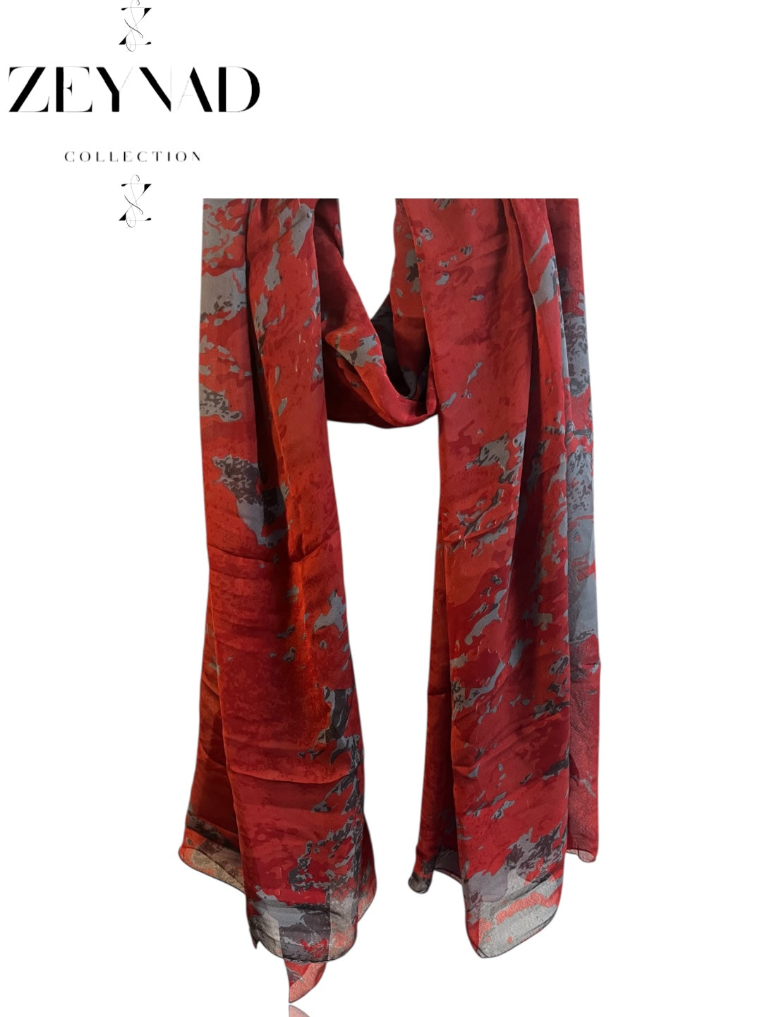 Fire Shadow Blossom Chiffon Hijab