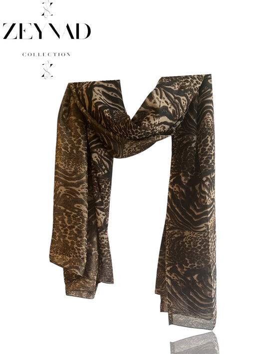 Fall blazing brown cheetah print hijab