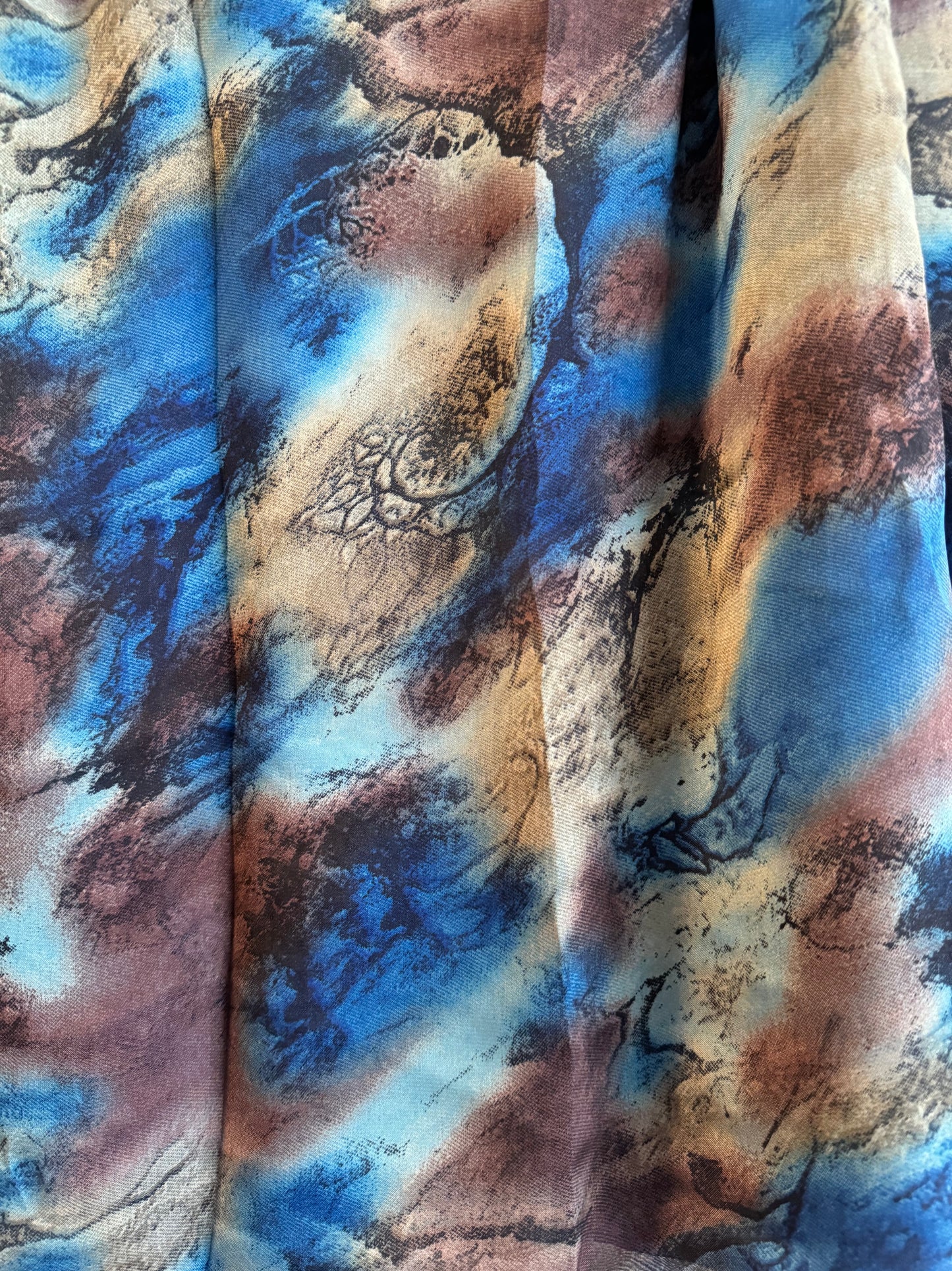 Blazing winter blue watercolor chiffon hijab