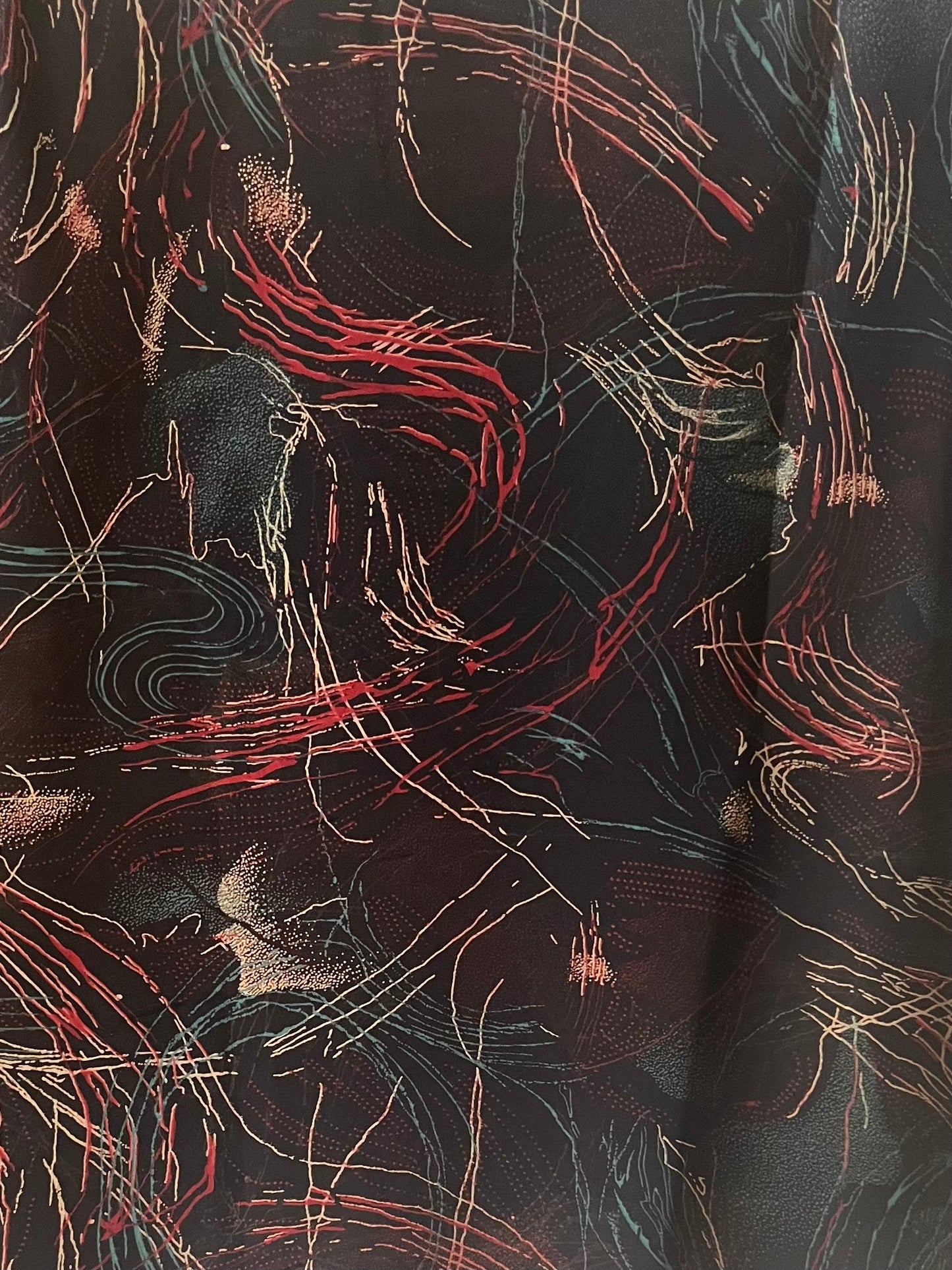 Fall red & turquoise blaze chiffon hijab