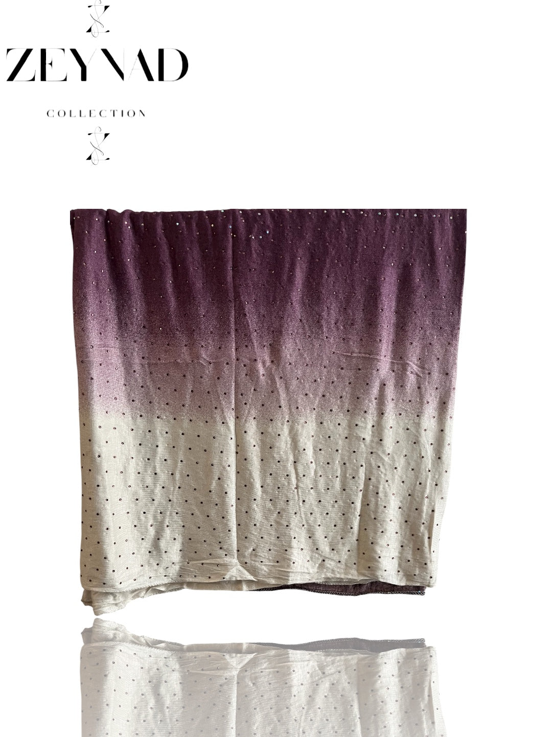 Deep burgundy & faded white ombré jersey hijab