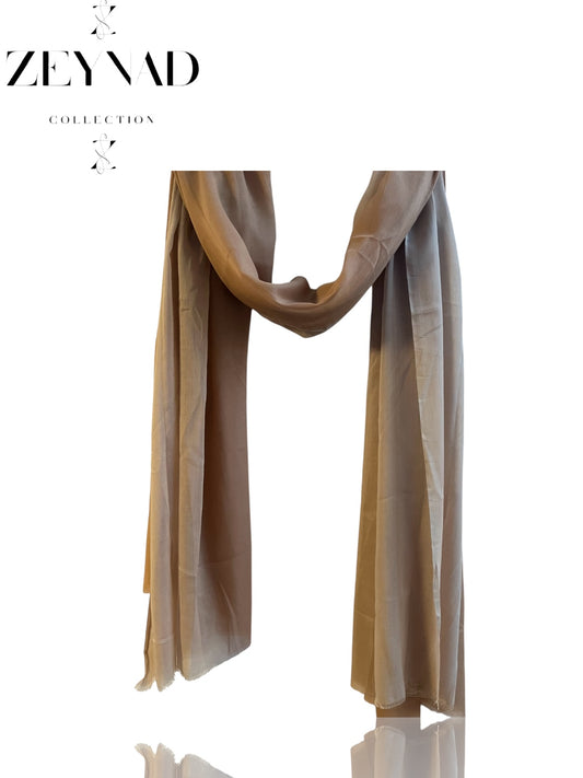 Faint brown & light beige ombré modal hijab