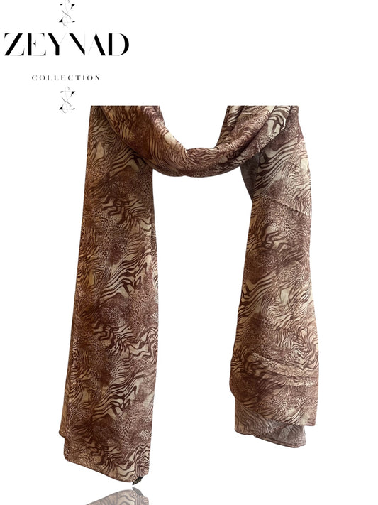 Fall beige & white cheetah print hijab