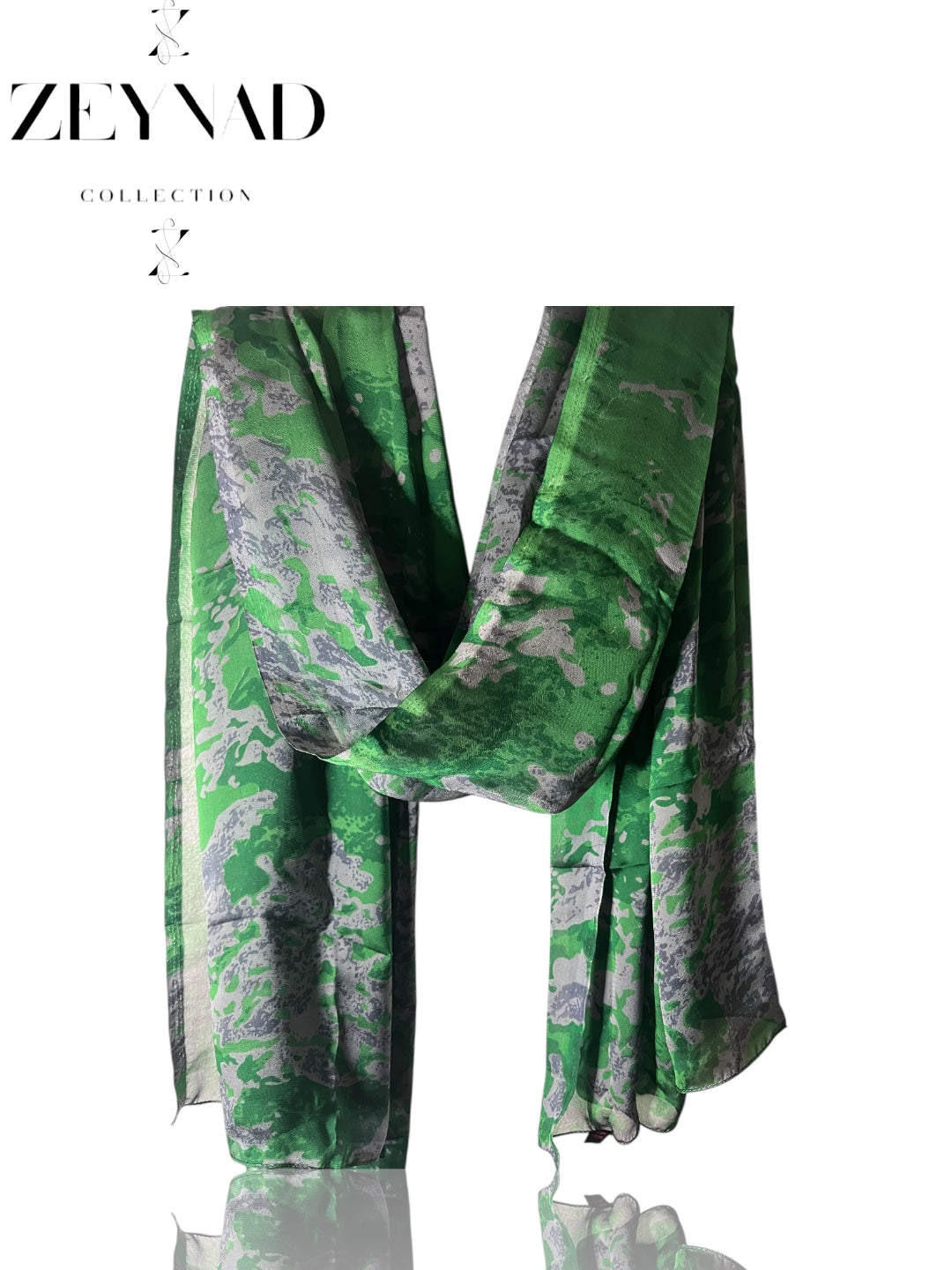 Green & Grey Camouflage Chiffon Hijab