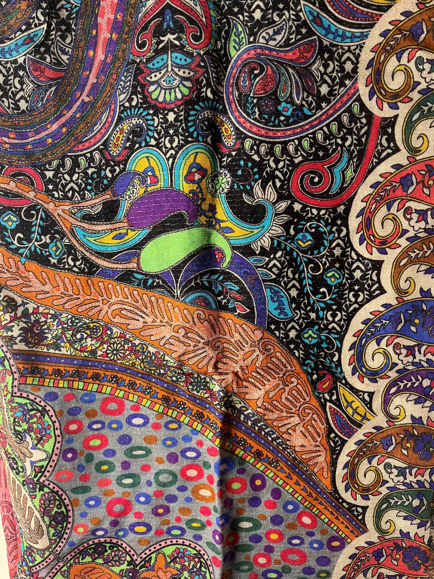 Green & Purple End String Design Hijab