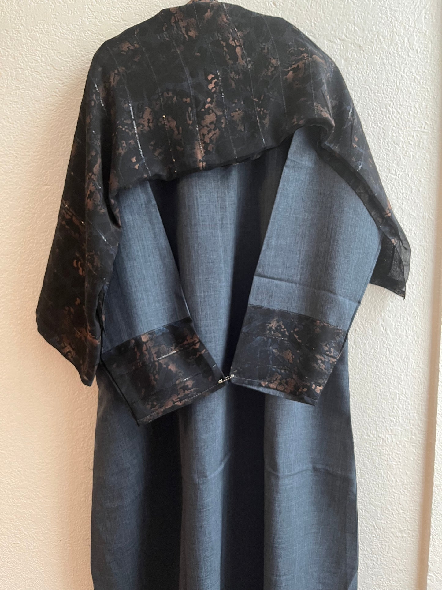 Intense navy blue-black matching dress & hijab set