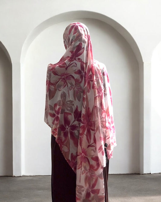 Light Sakura Floral Modal Hijab