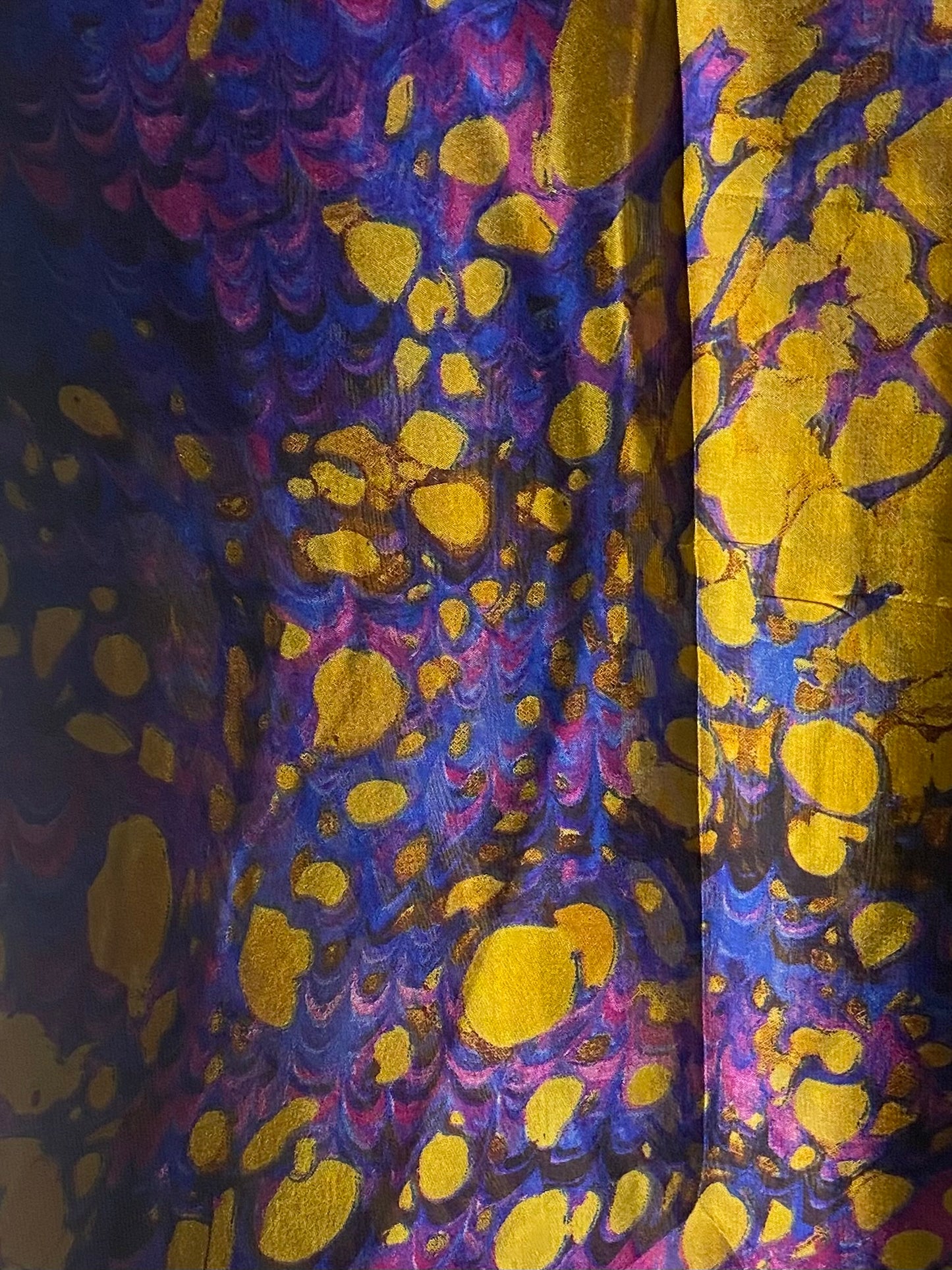 Electric purple & yellow chiffon hijab