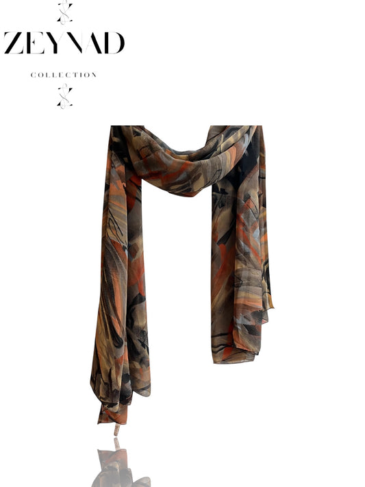 Radiant autumn-origin fall chiffon hijab