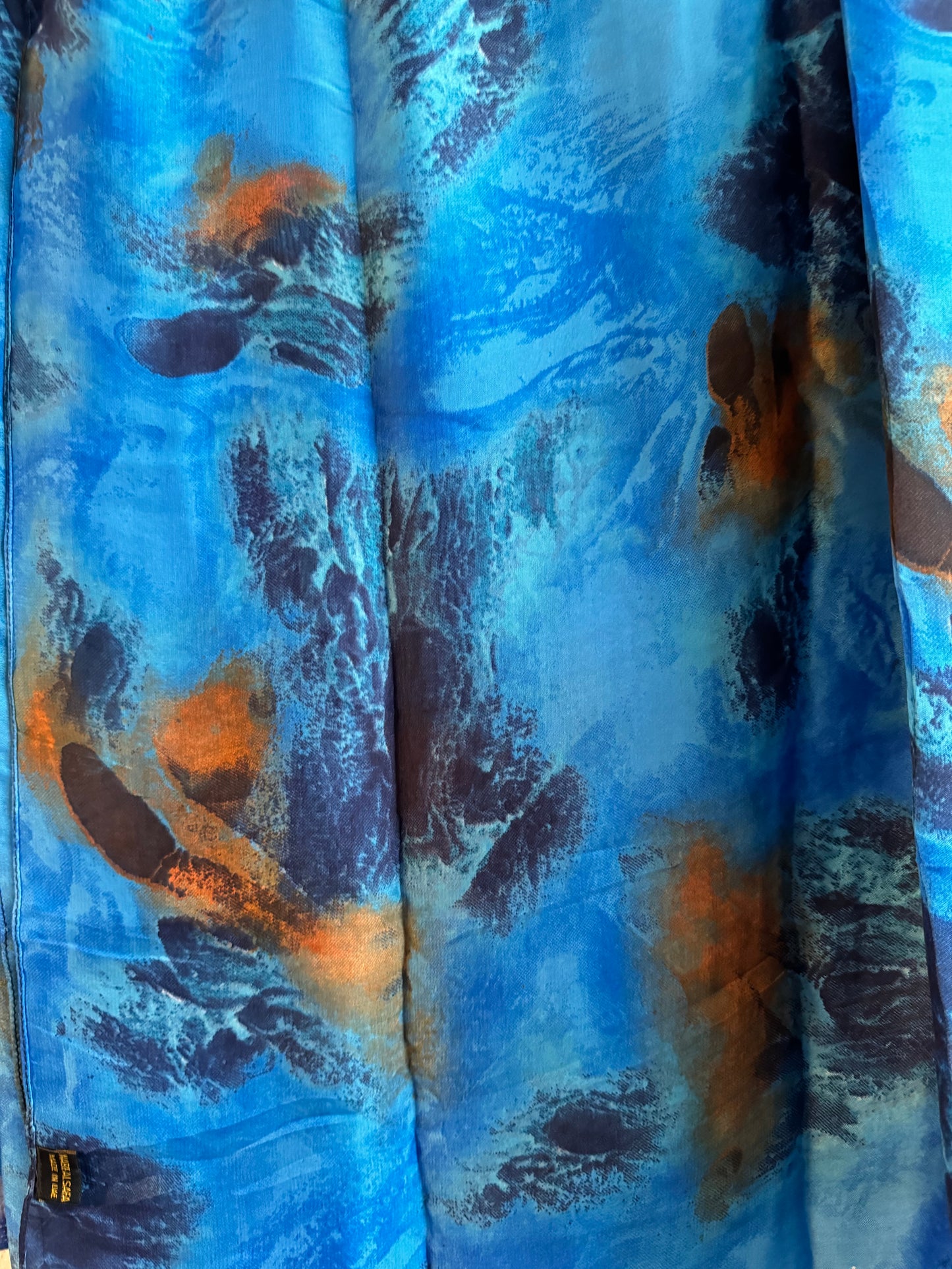 Blazing brown winter watercolor chiffon hijab