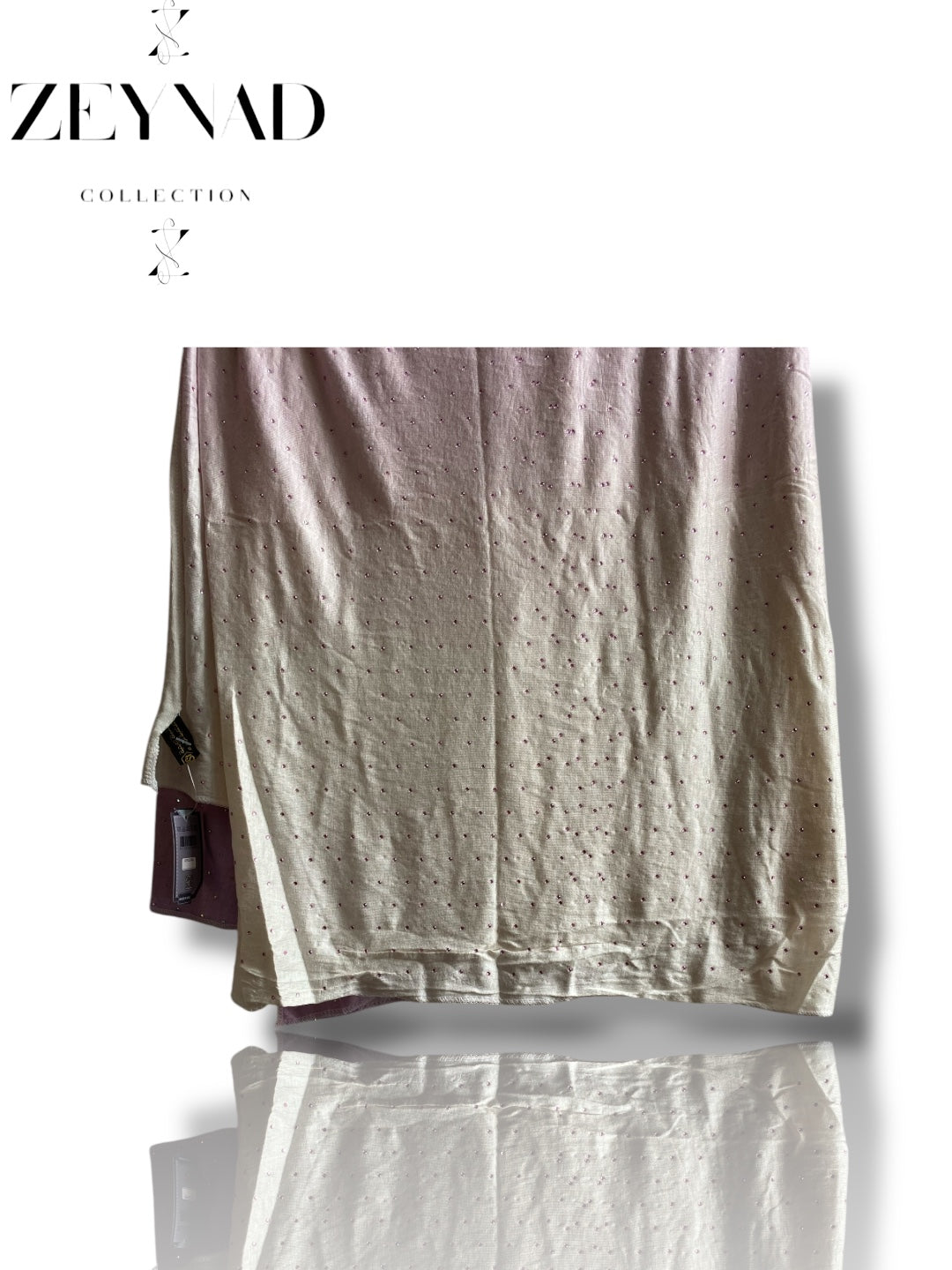 Purple & White Ombré Rhinestone Jersey Hijab