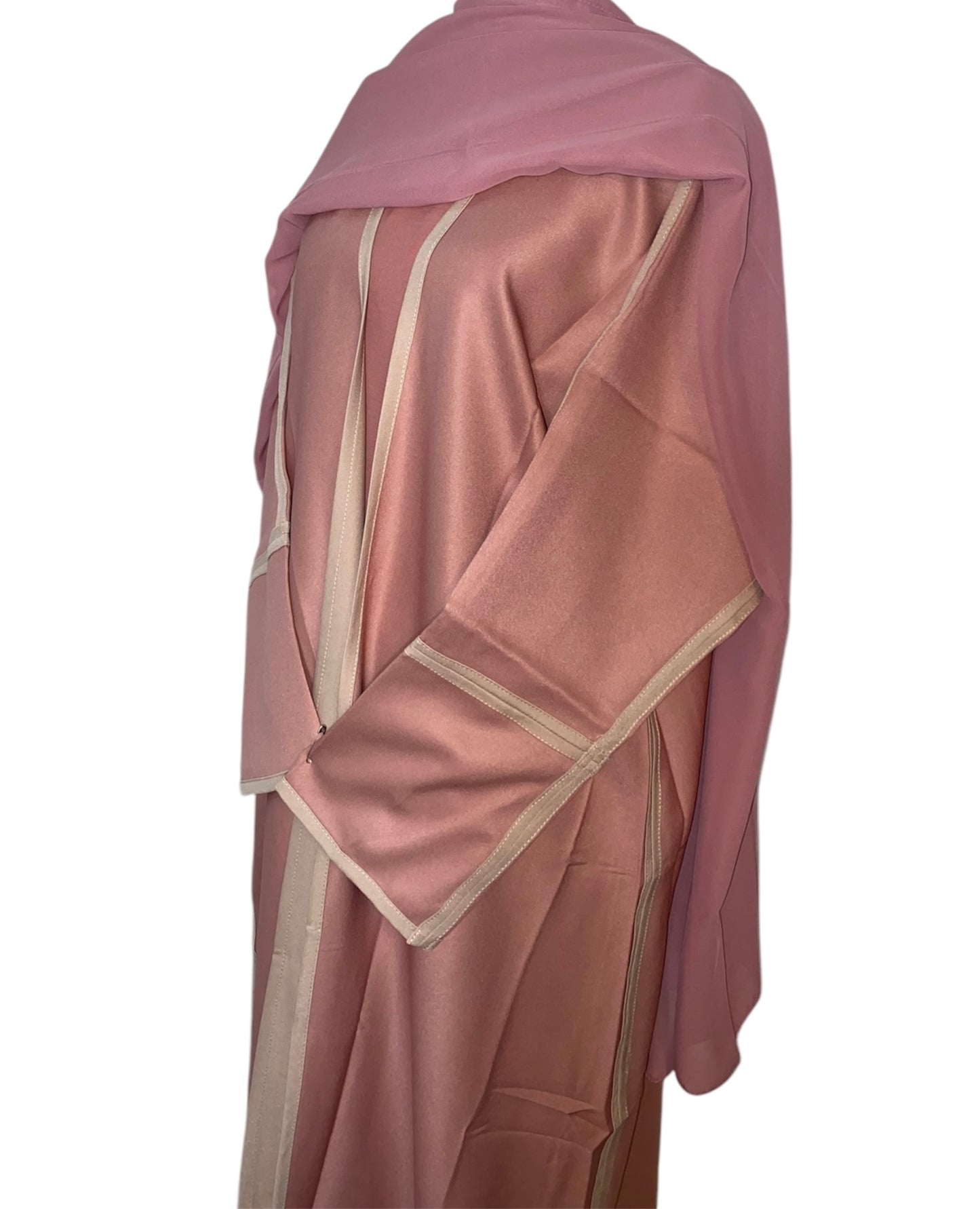 Sleek pink winter Abaya