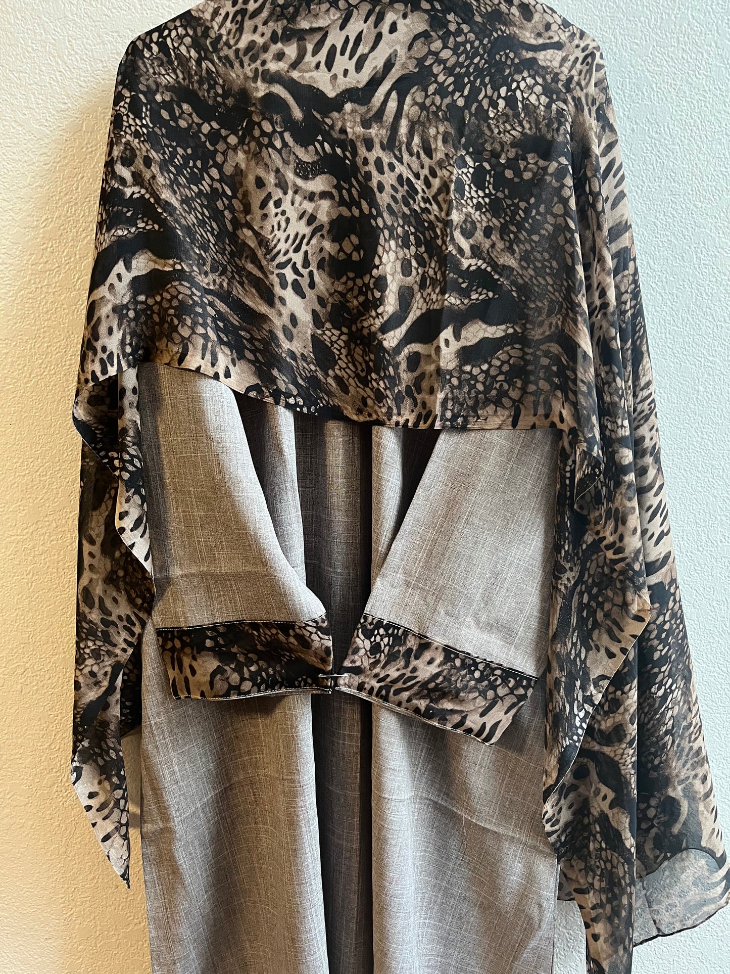 Light Brown & Faded Cheetah matching dress & hijab set
