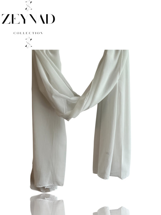 Plain white chiffon hijab