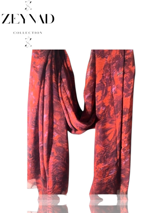 Flames & Black Camouflage Chiffon Hijab