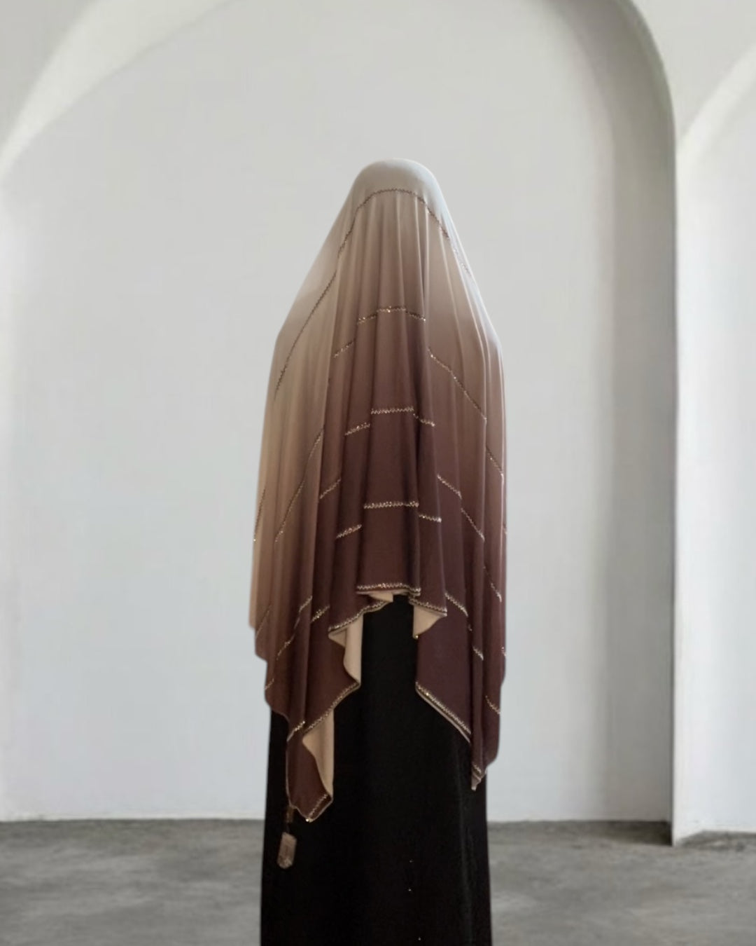 Deep Brown Ombré Jersey Hijab