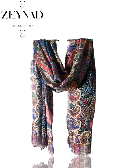 Multicolor Design End String Hijab